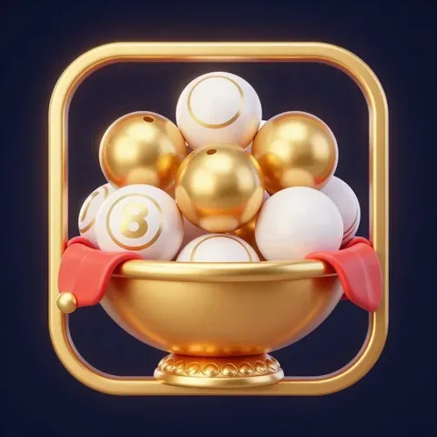 金色與白色號碼球堆在金碗裡,兩側紅色綢帶